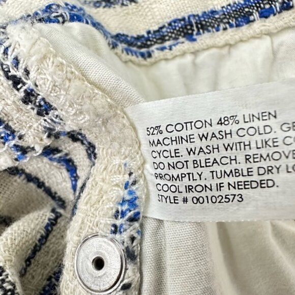 Club Monaco Striped Linen Blend Shorts Size 10 - Picture 7 of 7